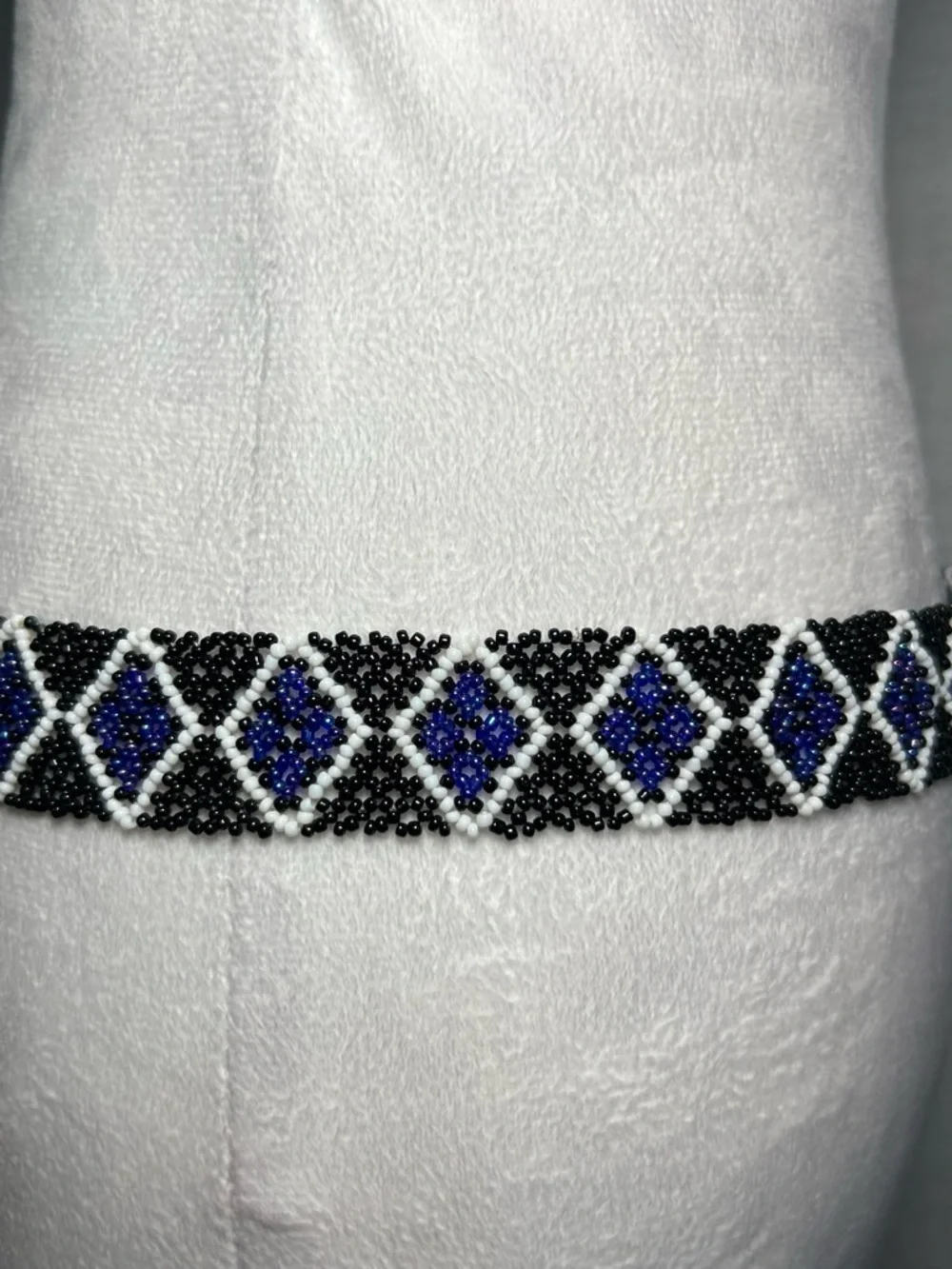 Handmade | Beaded Southwestern Style | Belt | Silver Buckle